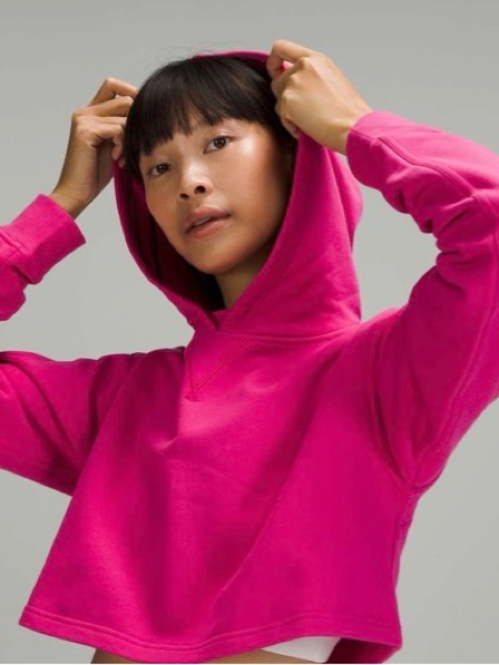 LULULEMON All Yours Cropped Hoodie Sonic Pink Med 10